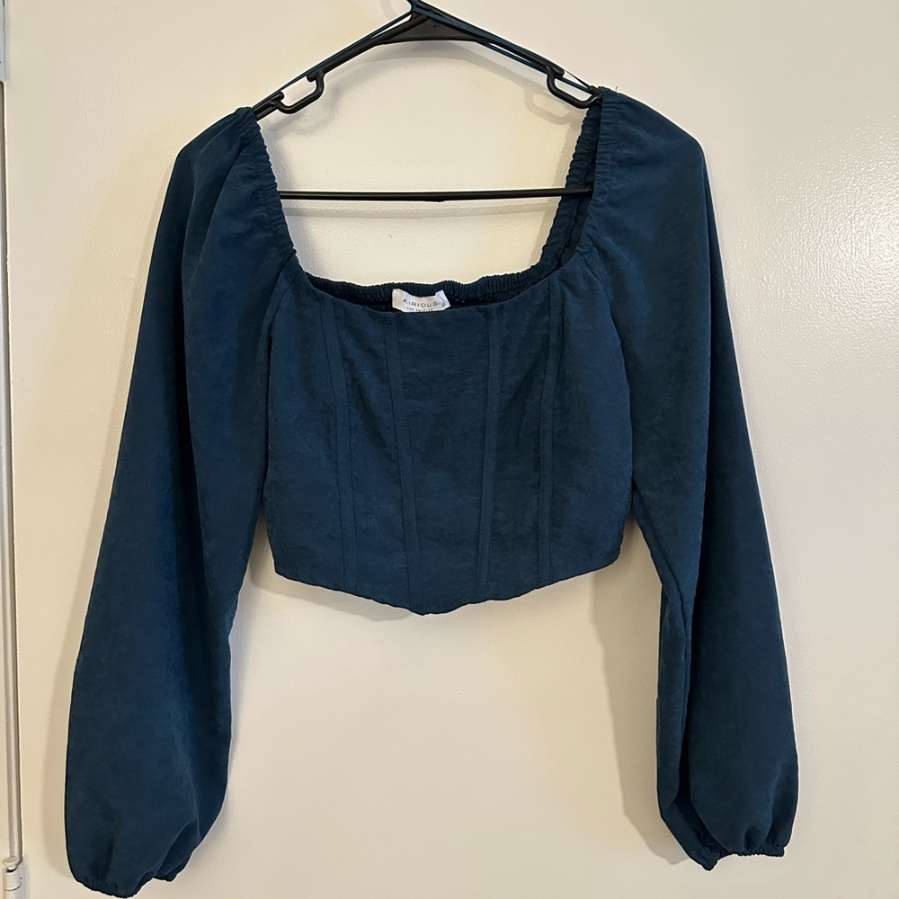Teal Corset Crop Top